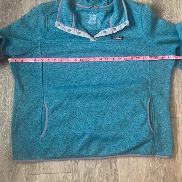 LL bean size 2x better sweater quarter button sweater in teal green pull over - Picture 4 of 6